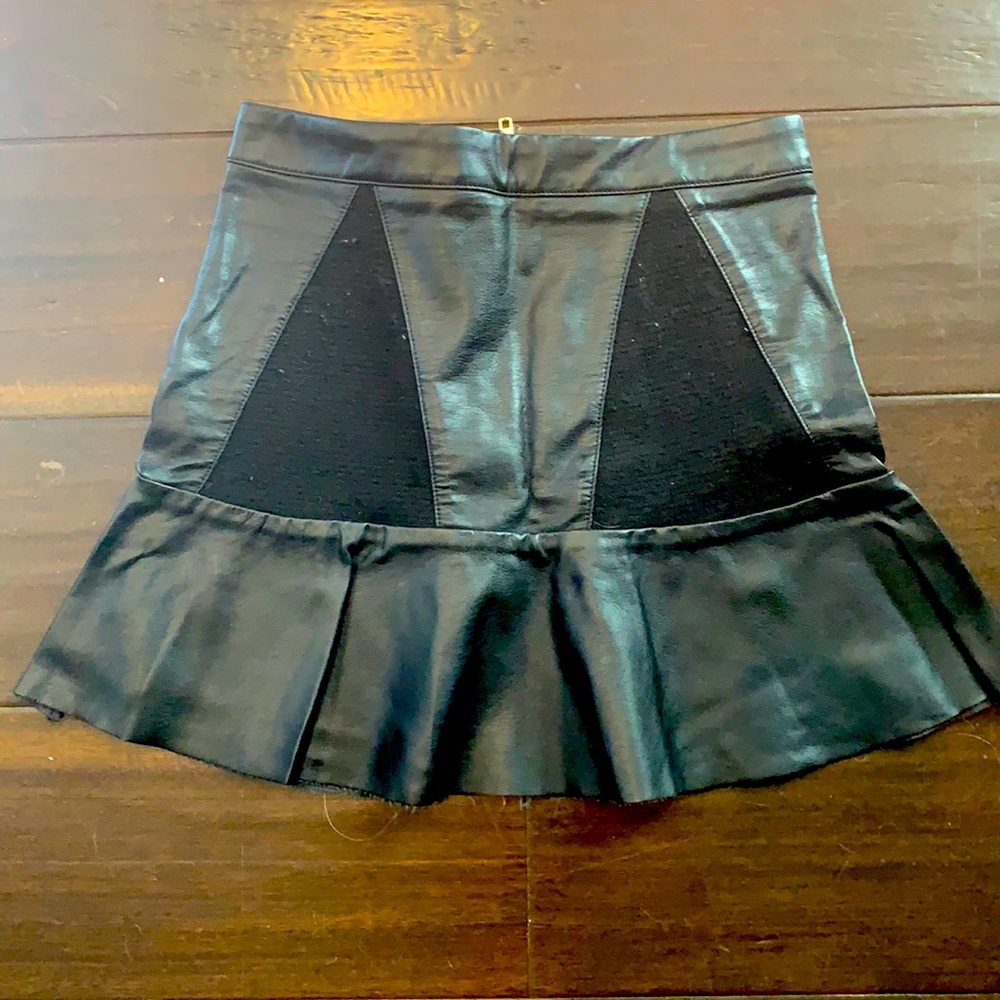 Black drop waist miniskirt